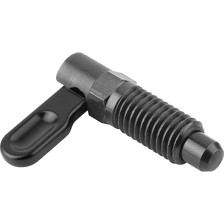 Kipp Cam-Action Indexing Plung W. Stop, Left, D=8, M12, Form:C, Steel K1284.1060812